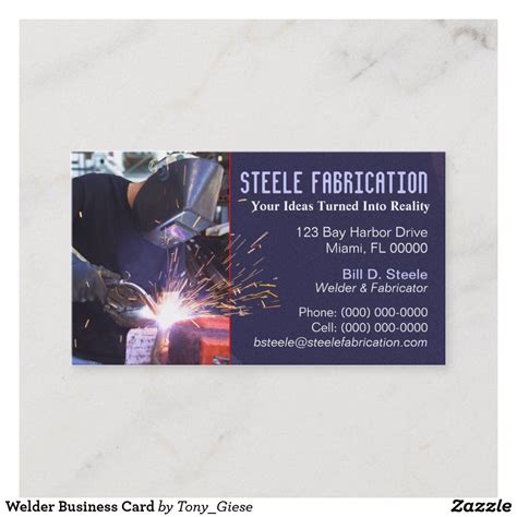 metal fabrication and welding business card|welder business card.